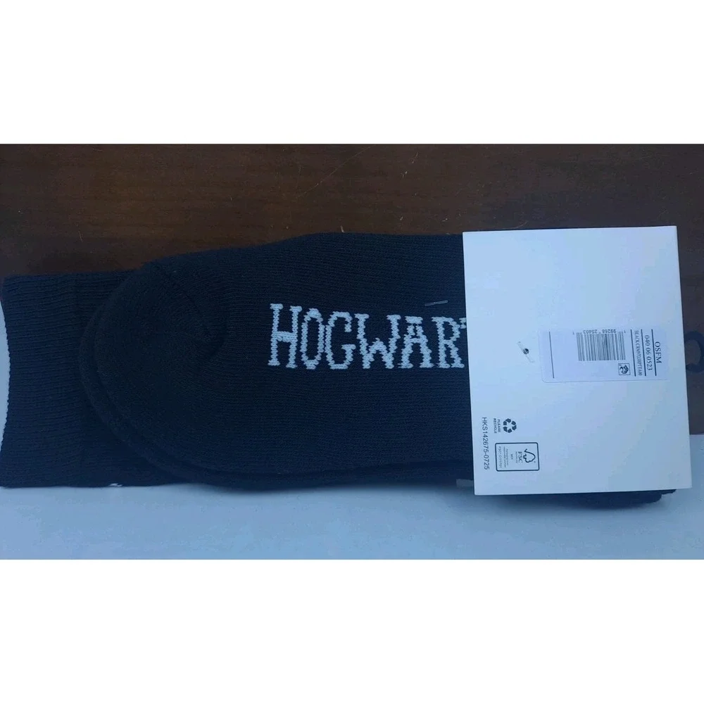 Harry Potter Hogwarts Castle Crew Socks Black Bioworld Adult Size 10-13